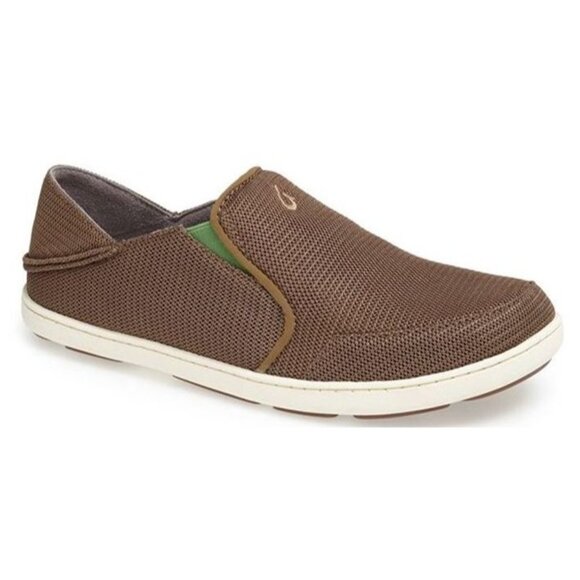 Olukai Nohea Mesh Slip On Grey/Lime Mesh Mens Casual 10188-13AP Men's US 9 EU 42 - Picture 1 of 9